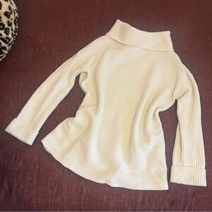 Cream Turtleneck Sweater Dress